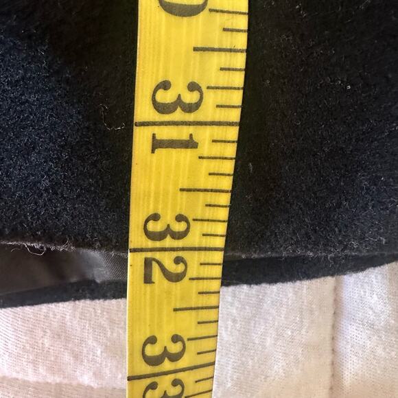 DKNY Womens Coat Wool Ruffle Front Wool Blend Knee Length Winter Whimsigoth | 2P - Picture 14 of 16